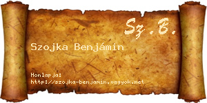 Szojka Benjámin névjegykártya
